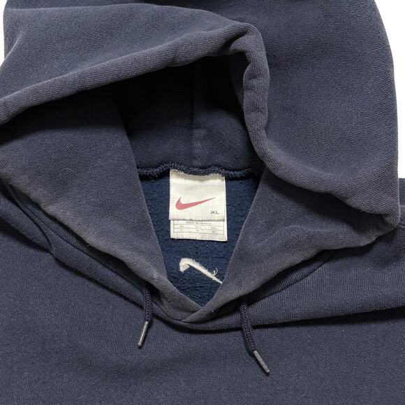 VTG 90s Nike Center Swoosh Pullover Hoodie Navy S - Picture 2 of 3